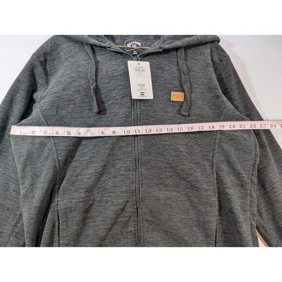 NWT Billabong Summit Full Zip Fleece Hoodie in Black Heather sz Large - Picture 4 of 7
